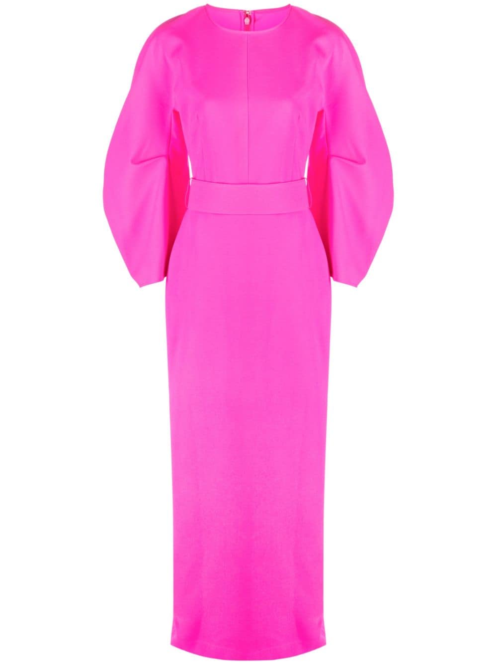 Solace London Pink Allegra puff-sleeved maxi dress