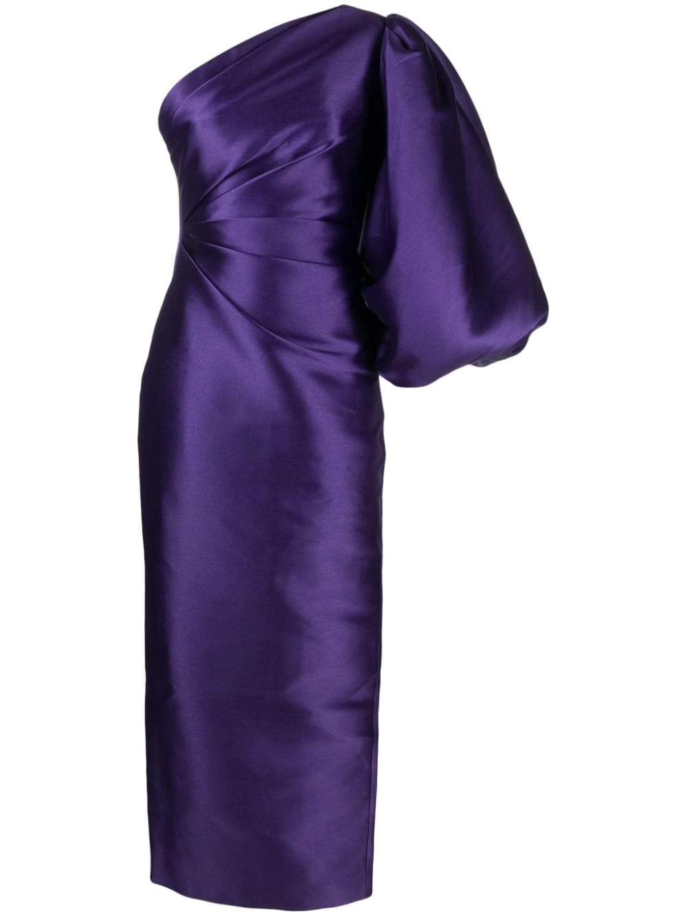 Solace-London-Aurelia-single-sleeve-maxi-dress Solace London Purple Aurelia single-sleeve maxi dress