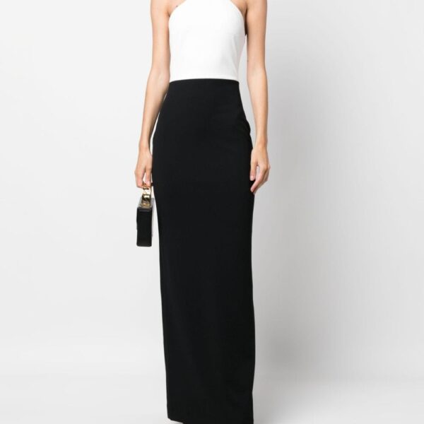 Solace London Black Blanca halterneck maxi dress