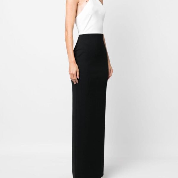 Solace London Black Blanca halterneck maxi dress