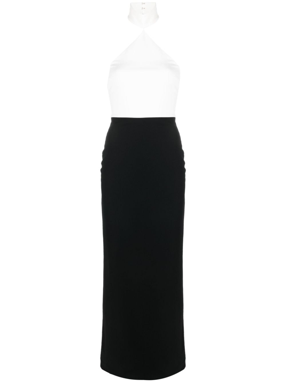 Solace London Black Blanca halterneck maxi dress