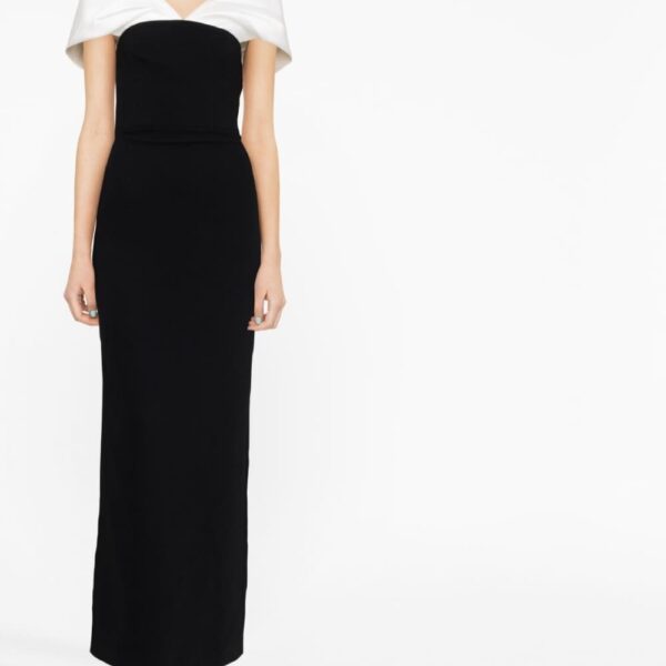 Solace London Black Dakota off-shoulder dress