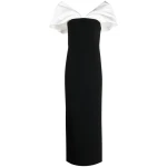 Solace London Black Dakota off-shoulder dress