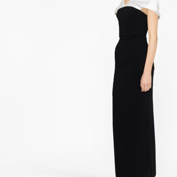 Solace London Black Dakota off-shoulder dress