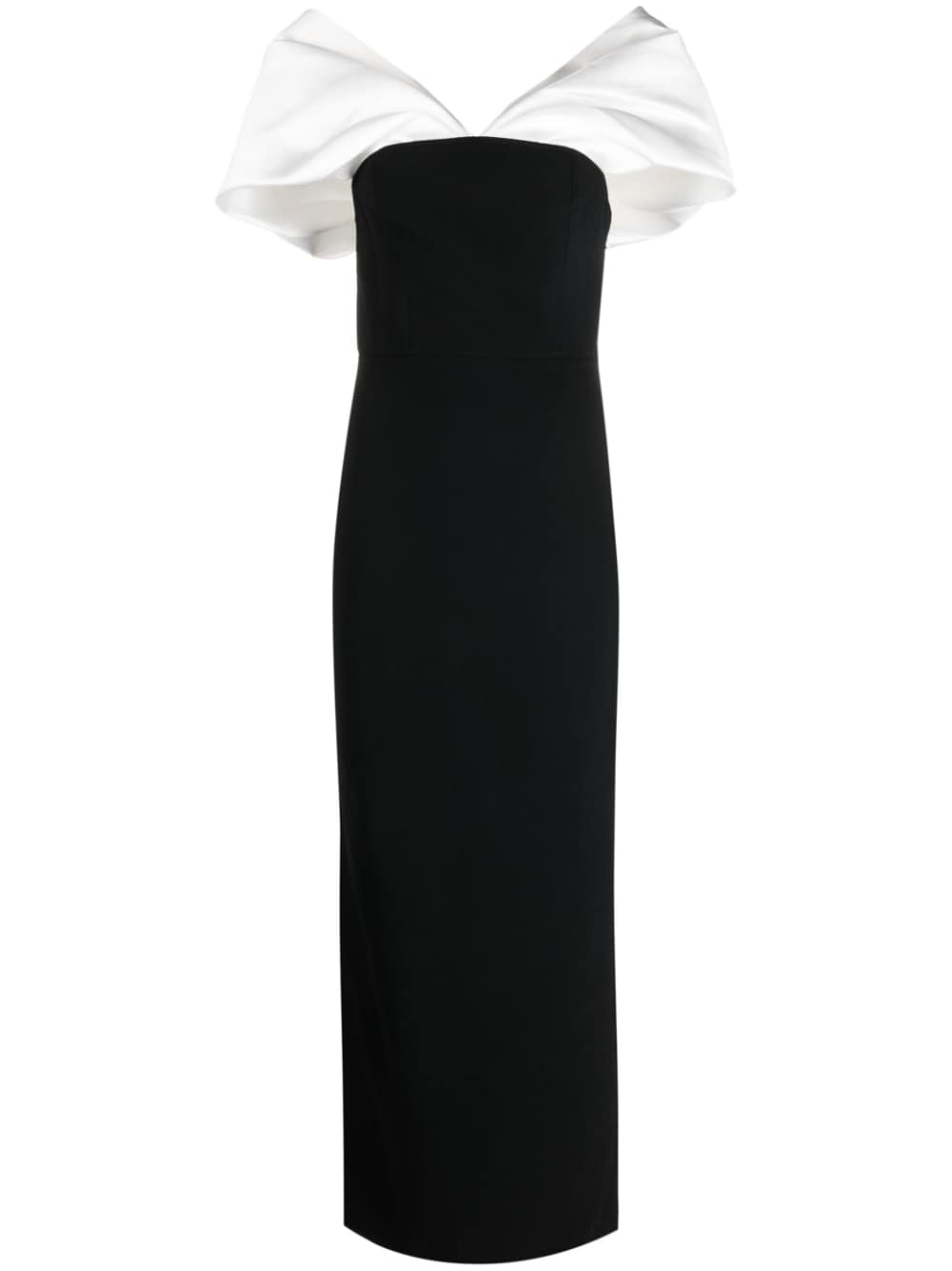 Solace London Black Dakota off-shoulder dress