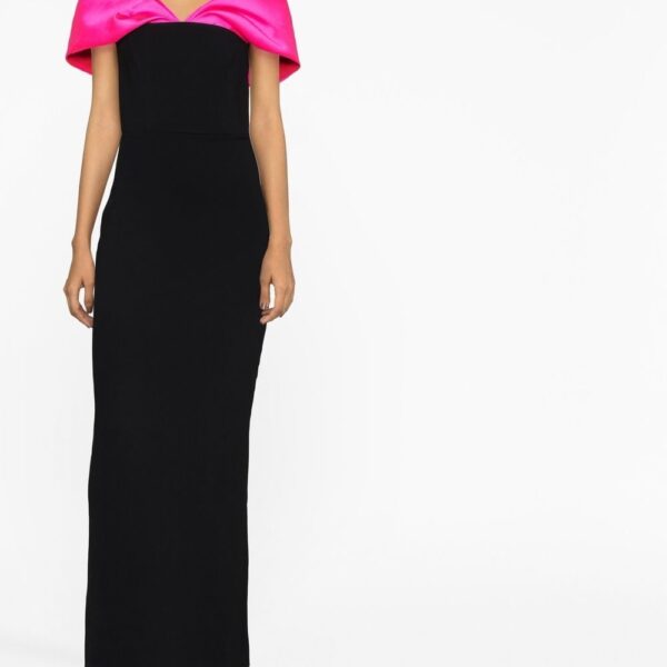Solace London Black Dakota off-shoulder maxi dress
