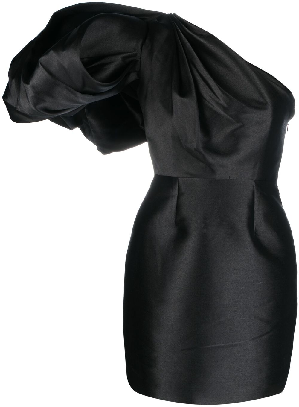 Solace London Black Hayes puff-sleeve mini dress