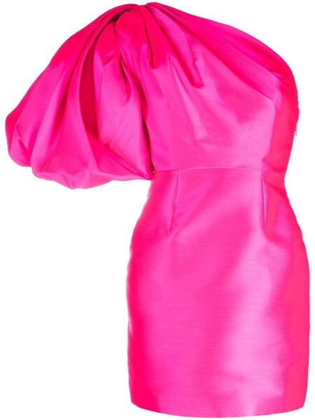 Solace London Pink Hayes puff-sleeve minidress