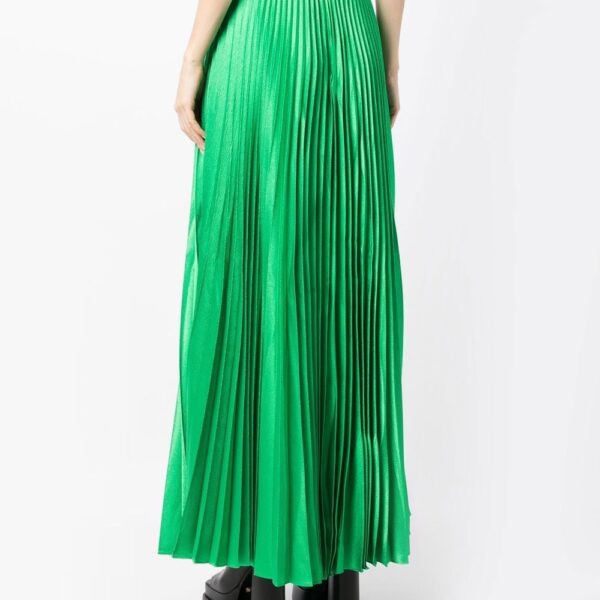 Solace London Green Henley pleated maxi skirt