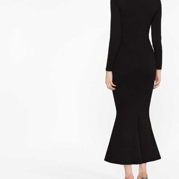Solace London Black Isa off-shoulder midi dress