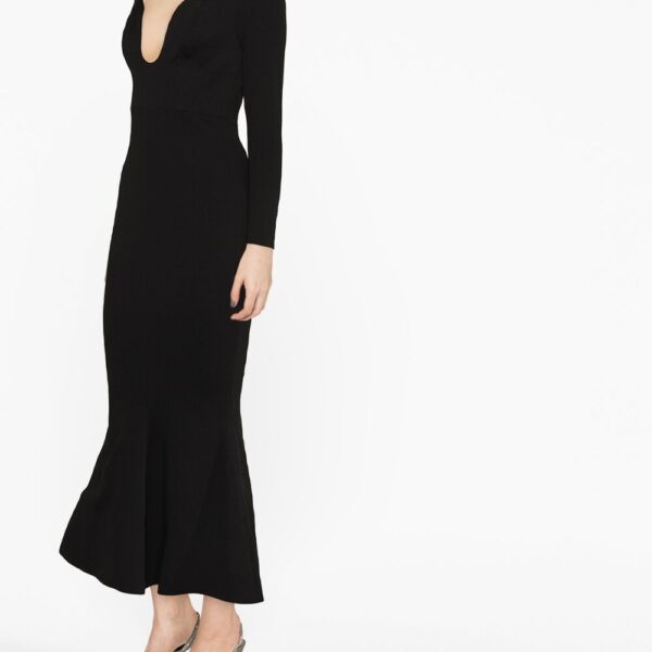 Solace London Black Isa off-shoulder midi dress
