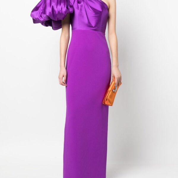 Solace London Purple Karli one-shoulder gown