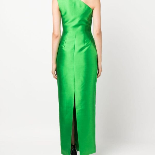 Solace London Green Kira one-shoulder maxi dress