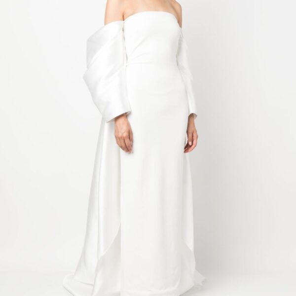 Solace London White Kyla off-shoulder maxi dress