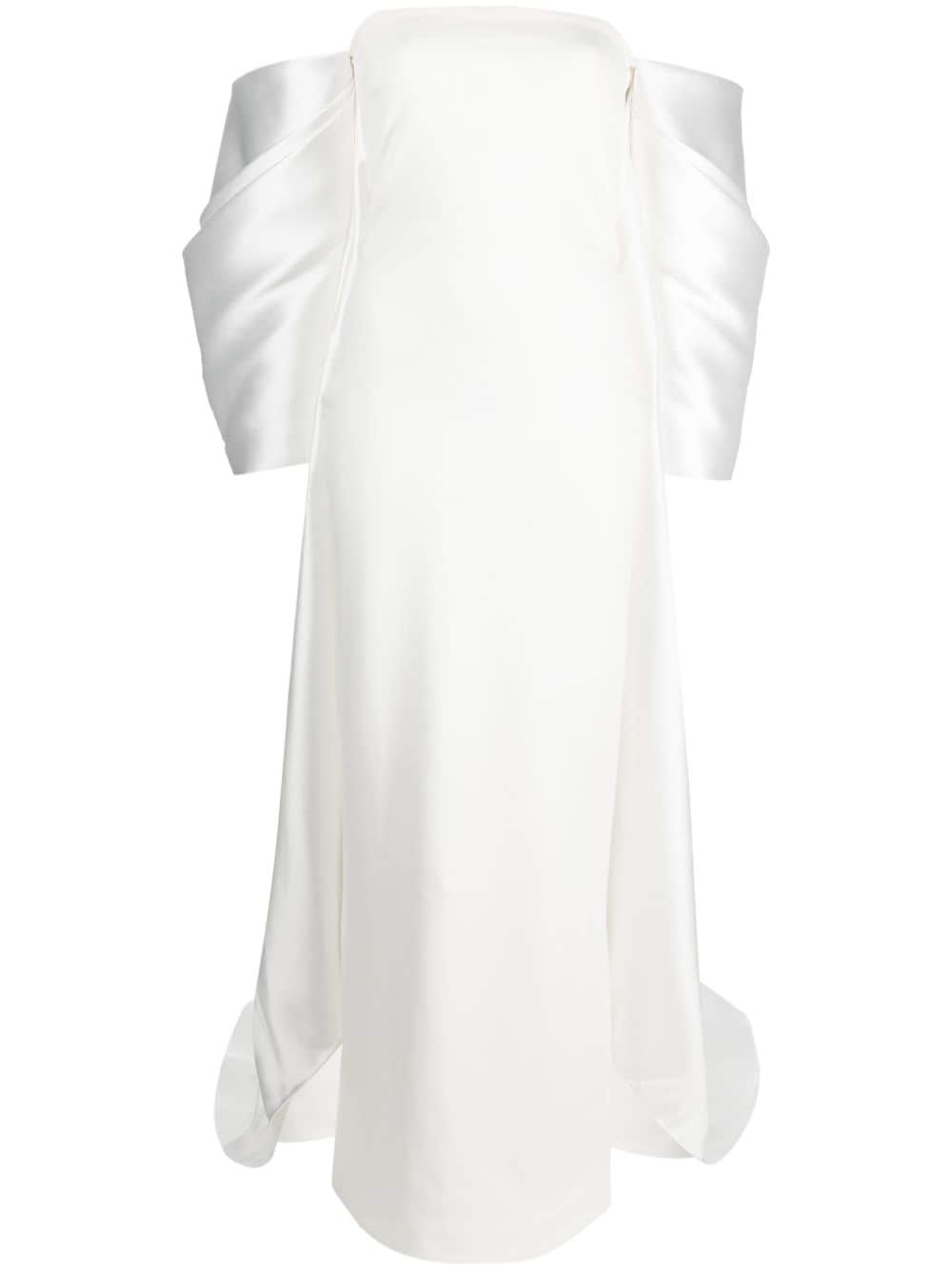 Solace London White Kyla off-shoulder maxi dress