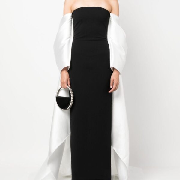 Solace London White Kyla two-tone maxi dress