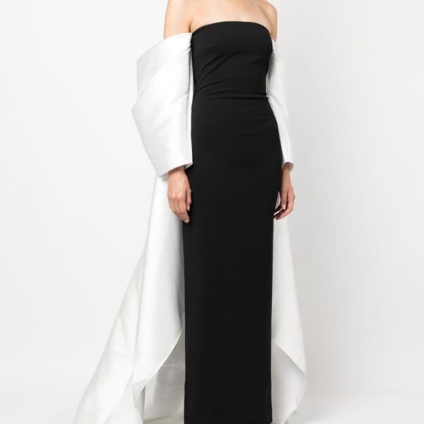 Solace London White Kyla two-tone maxi dress