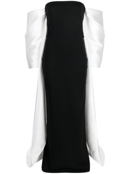 Solace London White Kyla two-tone maxi dress