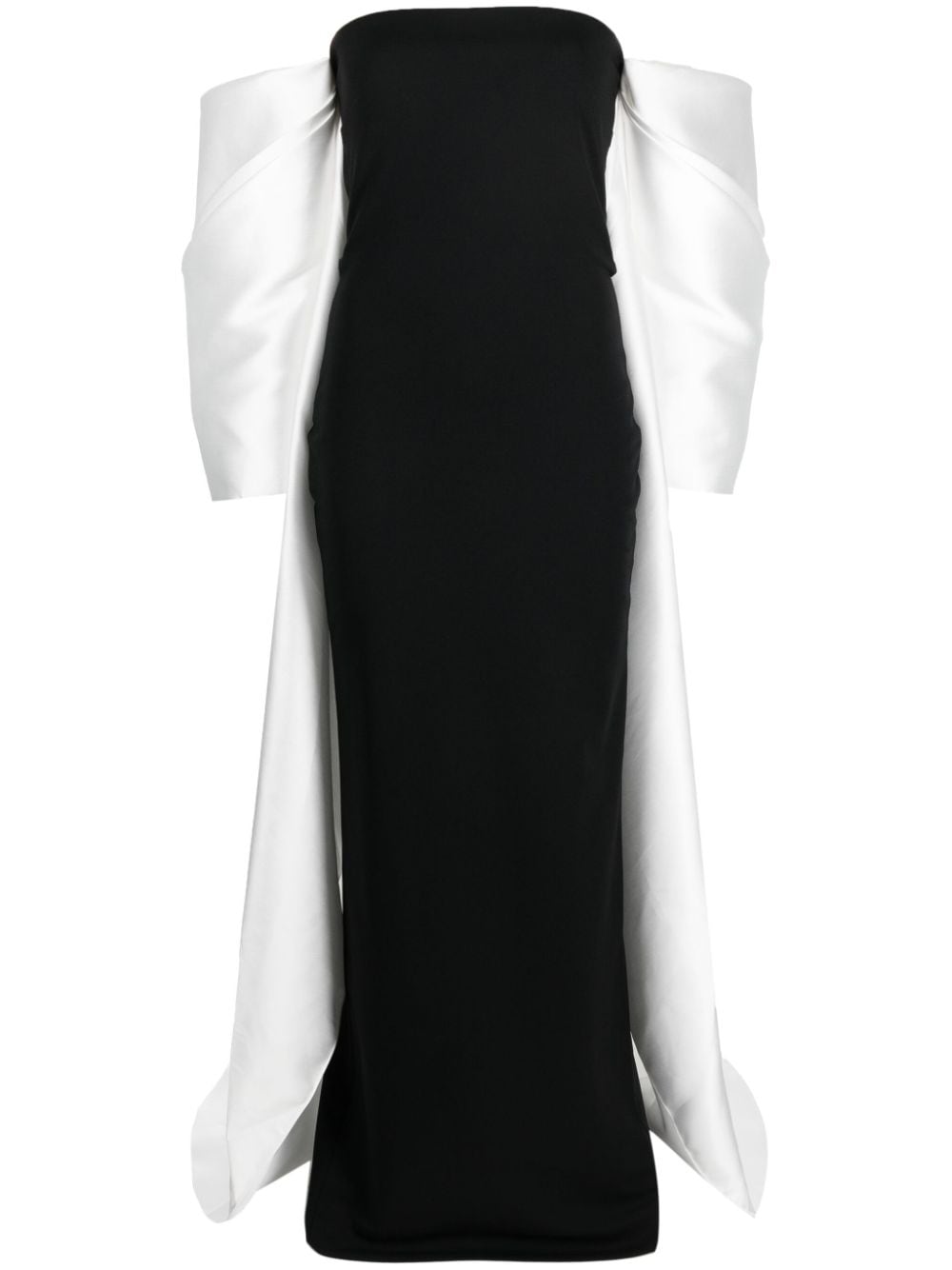 Solace London White Kyla two-tone maxi dress