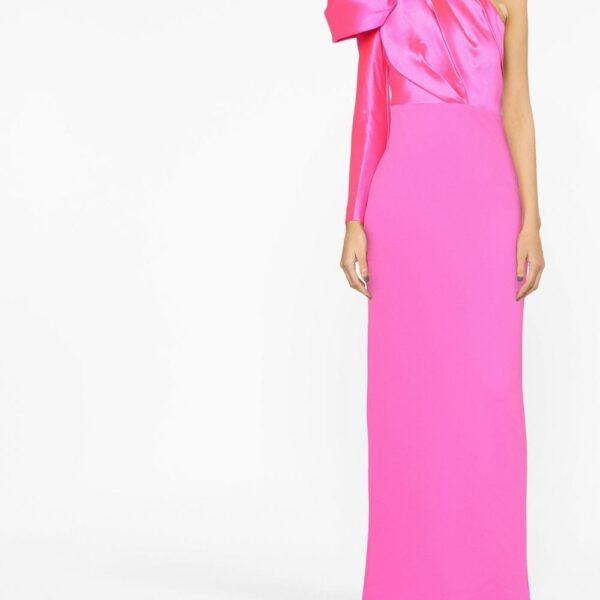 Solace London Pink Lexi one-shoulder evening gown