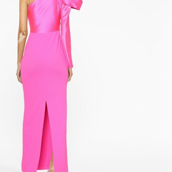 Solace London Pink Lexi one-shoulder evening gown