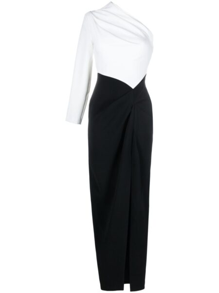 Solace London Black Lily one-shoulder maxi dress