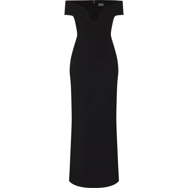 Solace London Black Marlowe off-shoulder dress