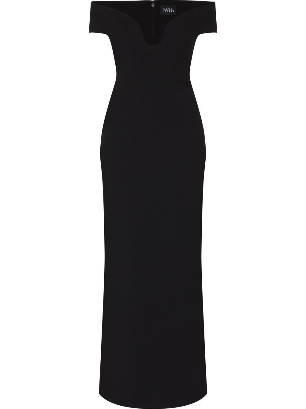 Solace London Black Marlowe off-shoulder dress