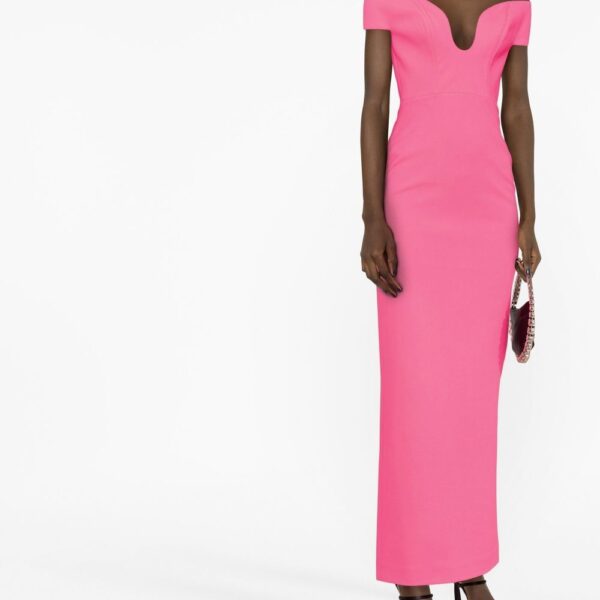 Solace London Pink Marlowe off-shoulder gown