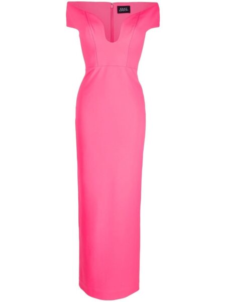 Solace London Pink Marlowe off-shoulder gown