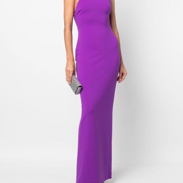 Solace London Purple Nadina one-shoulder maxi dress