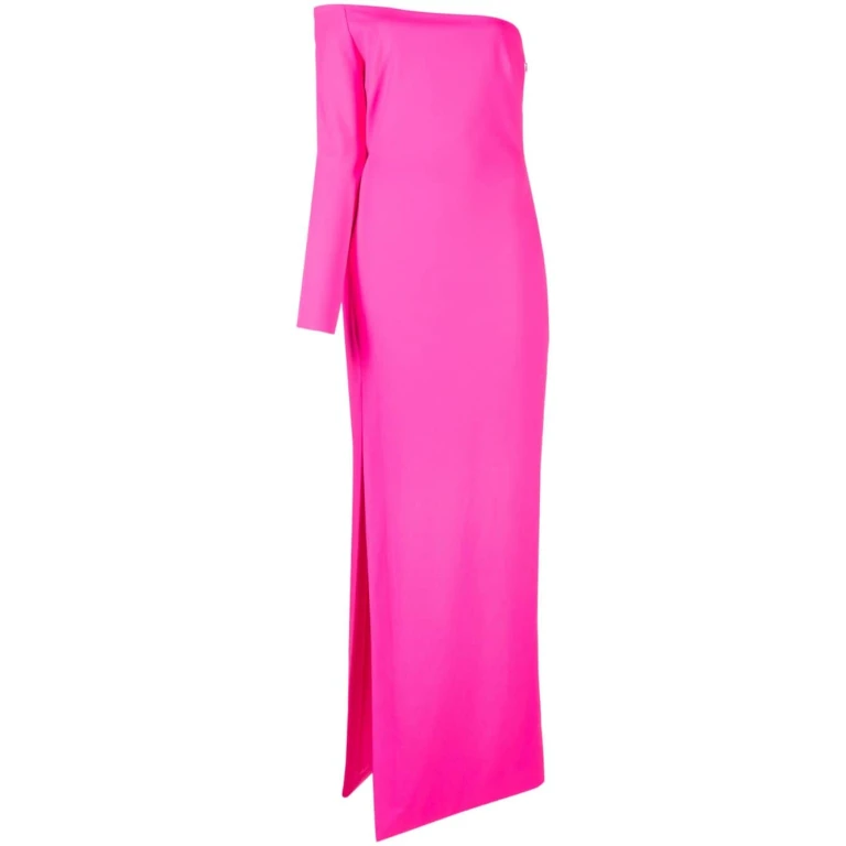 Solace London Pink Palmer one-shoulder maxi dress