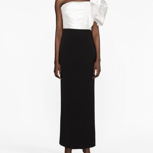 Solace London Black Selia one-shoulder maxi dress