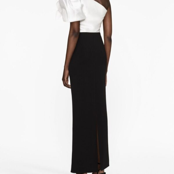 Solace London Black Selia one-shoulder maxi dress