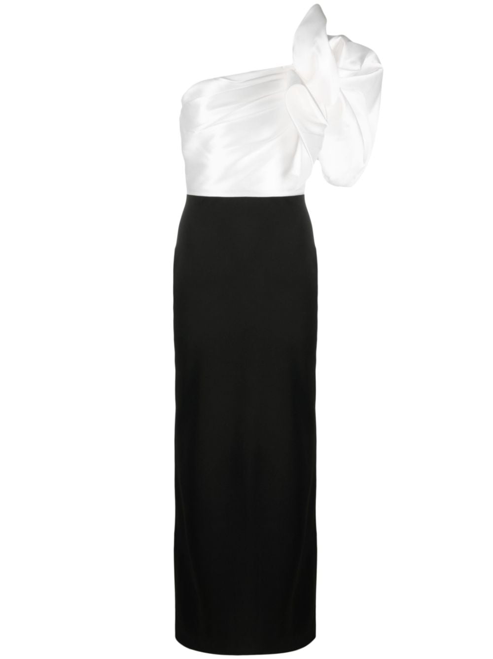 Solace London Black Selia one-shoulder maxi dress