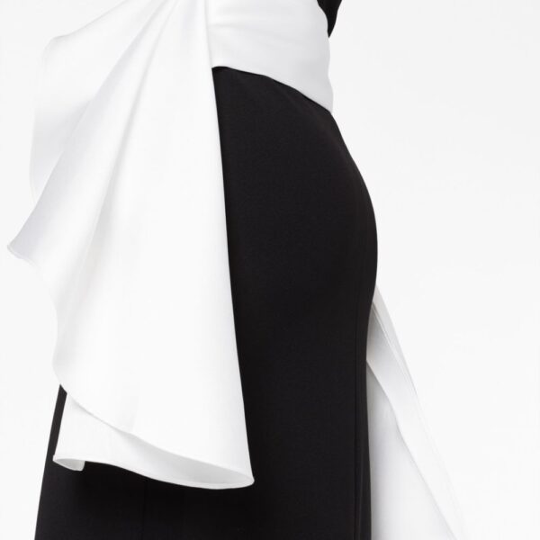Solace London Black The Calla one-shoulder dress