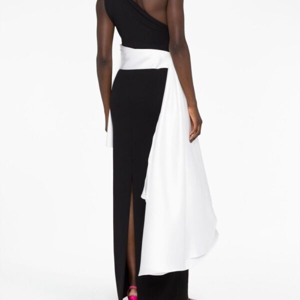 Solace London Black The Calla one-shoulder dress