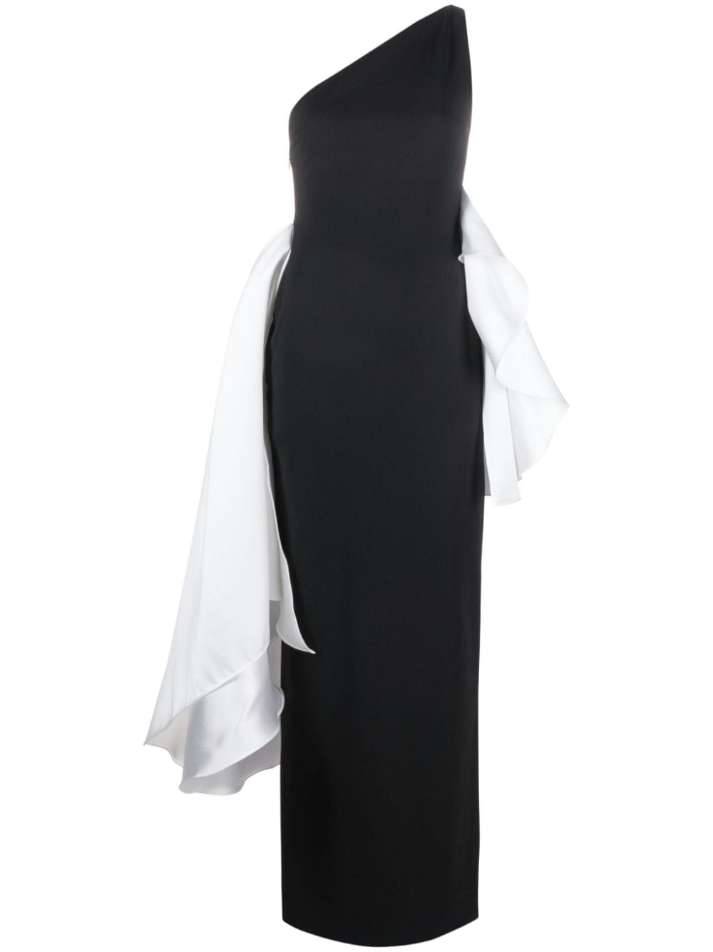 Solace London Black The Calla one-shoulder dress