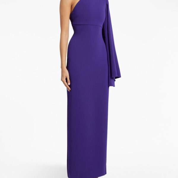 Solace London Purple The Elisa one-shoulder long dress