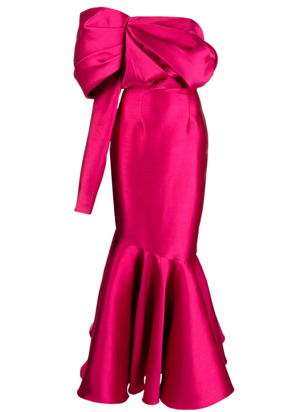 Solace-London-The-Heyam-one-shoulder-faille-gown Solace London Pink The Heyam one-shoulder faille gown