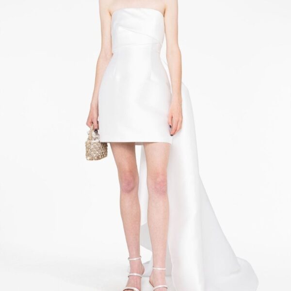Solace London White The Meyer draped minidress