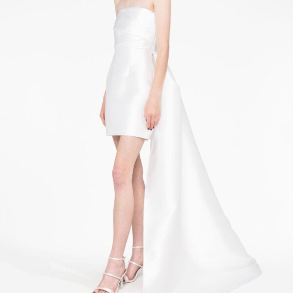 Solace London White The Meyer draped minidress
