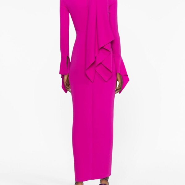 Solace London Pink The Nella ruffled maxi dress