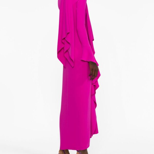 Solace London Pink The Nella ruffled maxi dress