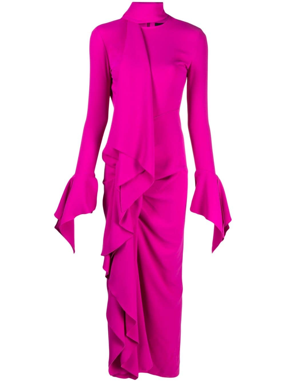 Solace London Pink The Nella ruffled maxi dress