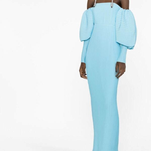 Solace London Blue The Tasmin ribbed maxi dress