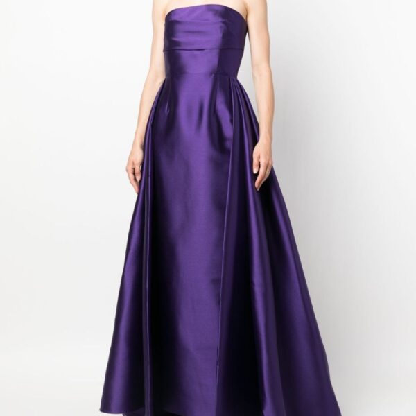 Solace London Purple The Tiffany strapless faille maxi dress