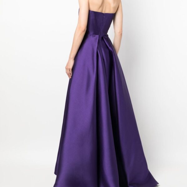 Solace London Purple The Tiffany strapless faille maxi dress