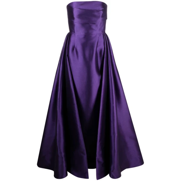 Solace London Purple The Tiffany strapless faille maxi dress