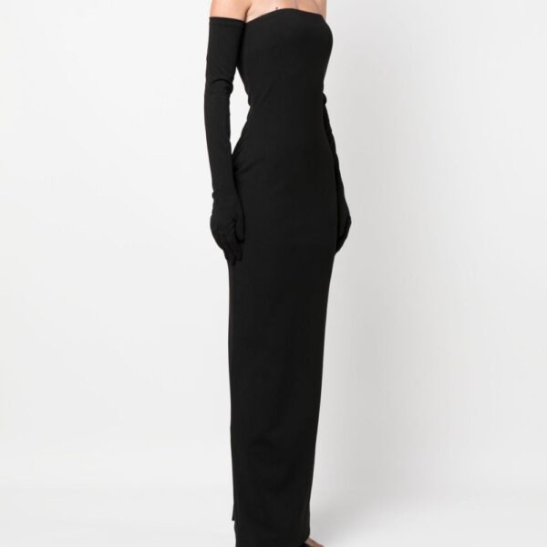 Solace London Black The Tullia strapless gown